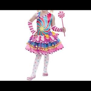Colorful candy girl costume.
